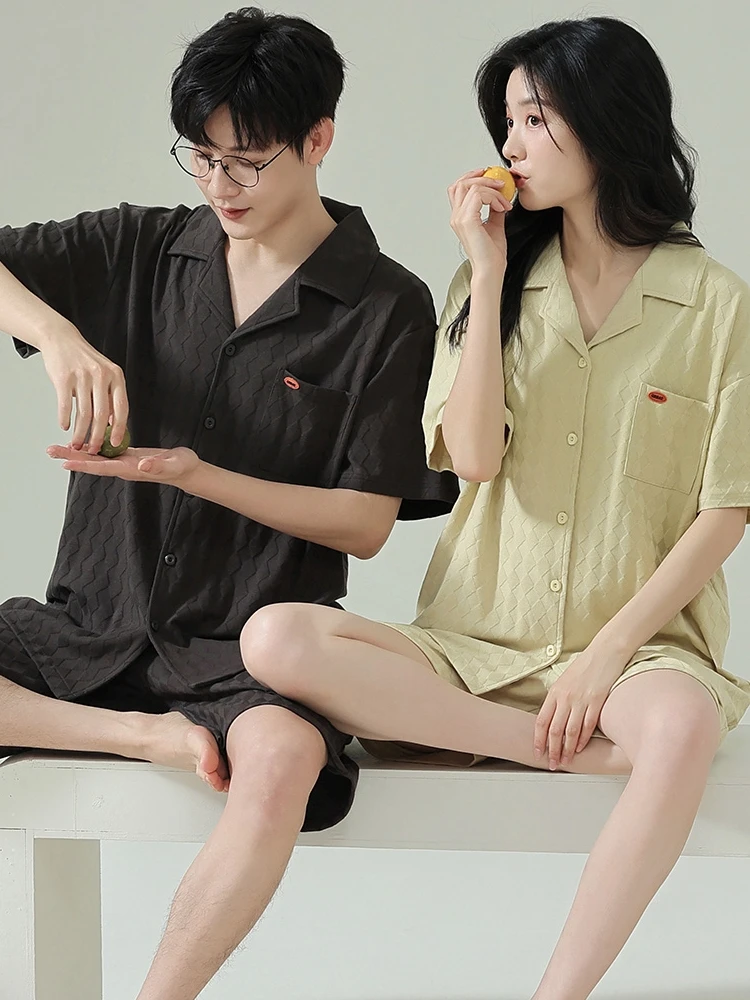 set-pigiama-estivo-per-coppie-comodo-fresco-leggero-a-maniche-corte-in-cotone-lycra-cardigan-abbigliamento-per-la-casa