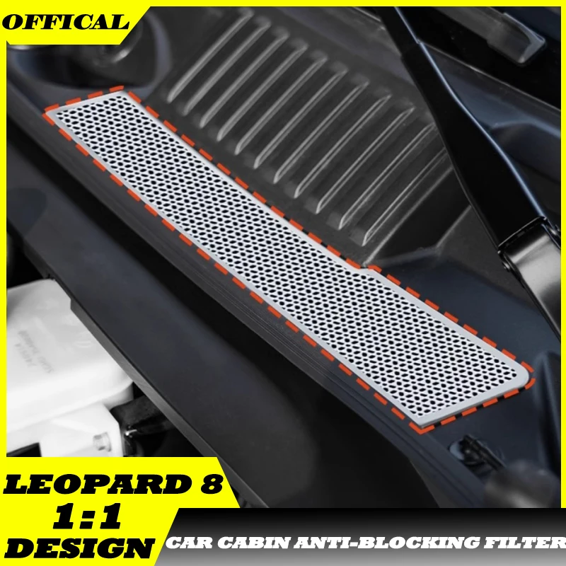 

Auto Car Cabin Anti-blocking Filter Fit for BYD Leopard 8 Modified Car Hood Insect Net Air Inlet Protection Cover Upgrade Parts