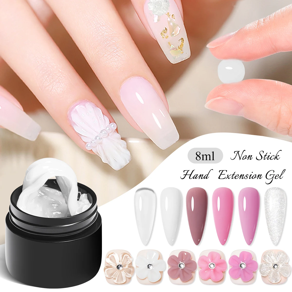 4 pezzi set di smalti per unghie gel per estensione mano antiaderente modellatura 3D scolpire intaglio nail art smalto gel duro solido per unghie finte