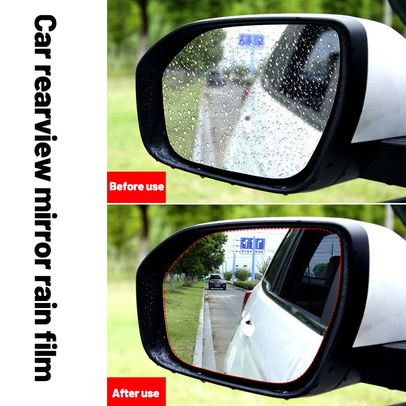 Espejo retrovisor del coche impermeable, antivaho, protección solar, película protectora azul antirreflectante 100*150MM 2 paquetes