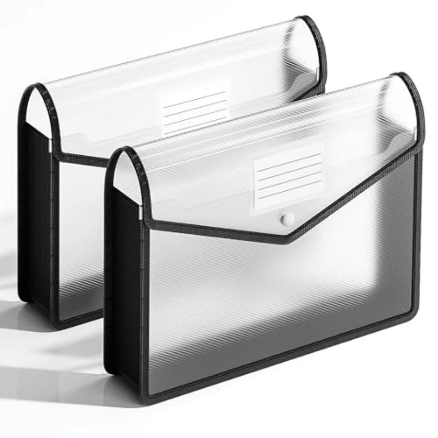 

2 Pack Plastic Eing File Folder Transparent envelopes with Sp Closure Fit Letter/A4 Size for School/Office/Home/Hospital No Div