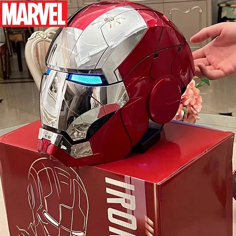 The Avengers Iron Man Tony Helmet 1:1 Mk5 Electric Multi-piece Opening And Closing English Voice Control Figure Toys Dolls Gifts