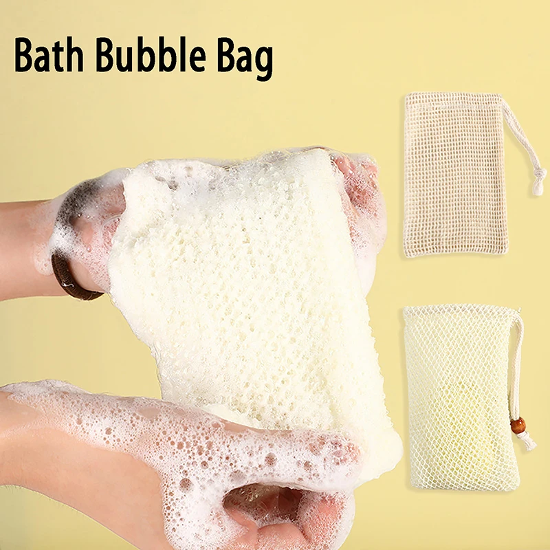 Bolsa de algodón para jabón, bolsa de espuma rica, malla exfoliante, soporte para jabón de ducha, juego de jabón de bolsillo