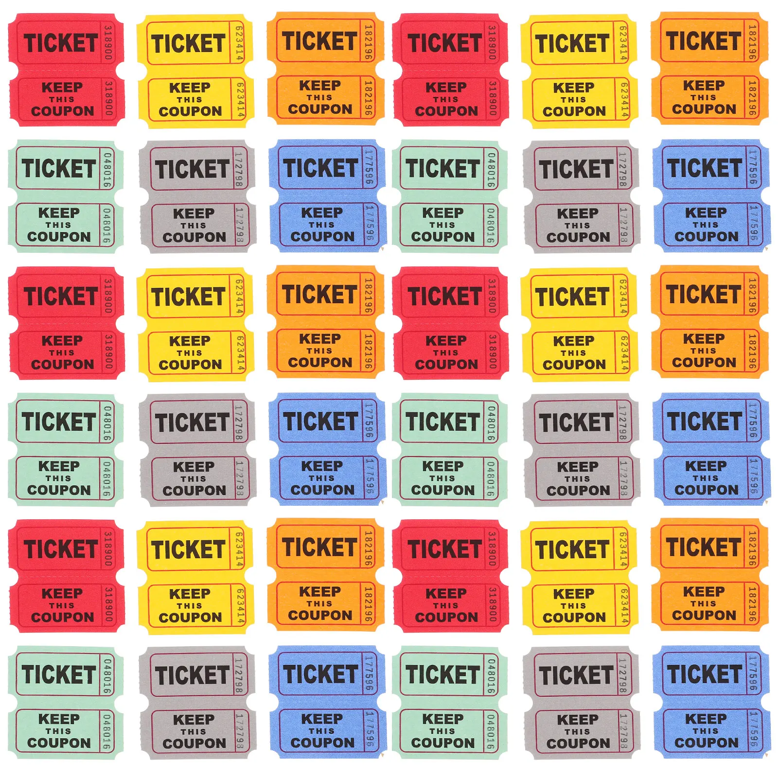 

600 pcs Lottery Draw Paper Exciting Prizes Easy Participation Fair Raffle Process Colored Tickets Roll Red Carnival