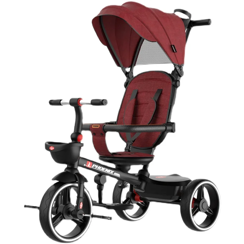 Children's tricycles, 1-3-6 years old folding baby strollers, baby strollers, and toy bicycles