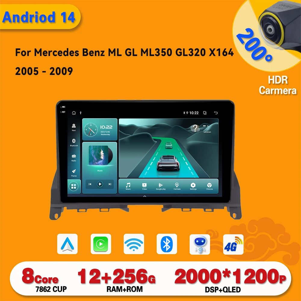 

Android 14 Car Radio Carplay For Mercedes Benz C Class 3 W204 S204 2006 - 2011 Auto Wireless Carplay Multimedia Playe 5G Wifi