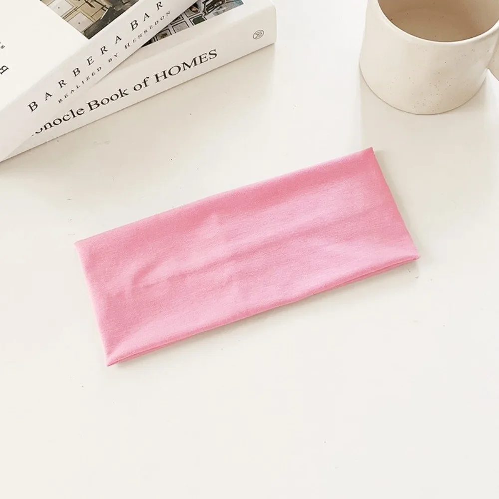 Girl Cotton Wide Headband Wash Face Soft Fabric Casual Headband Solid Color Yoga Headband Sports