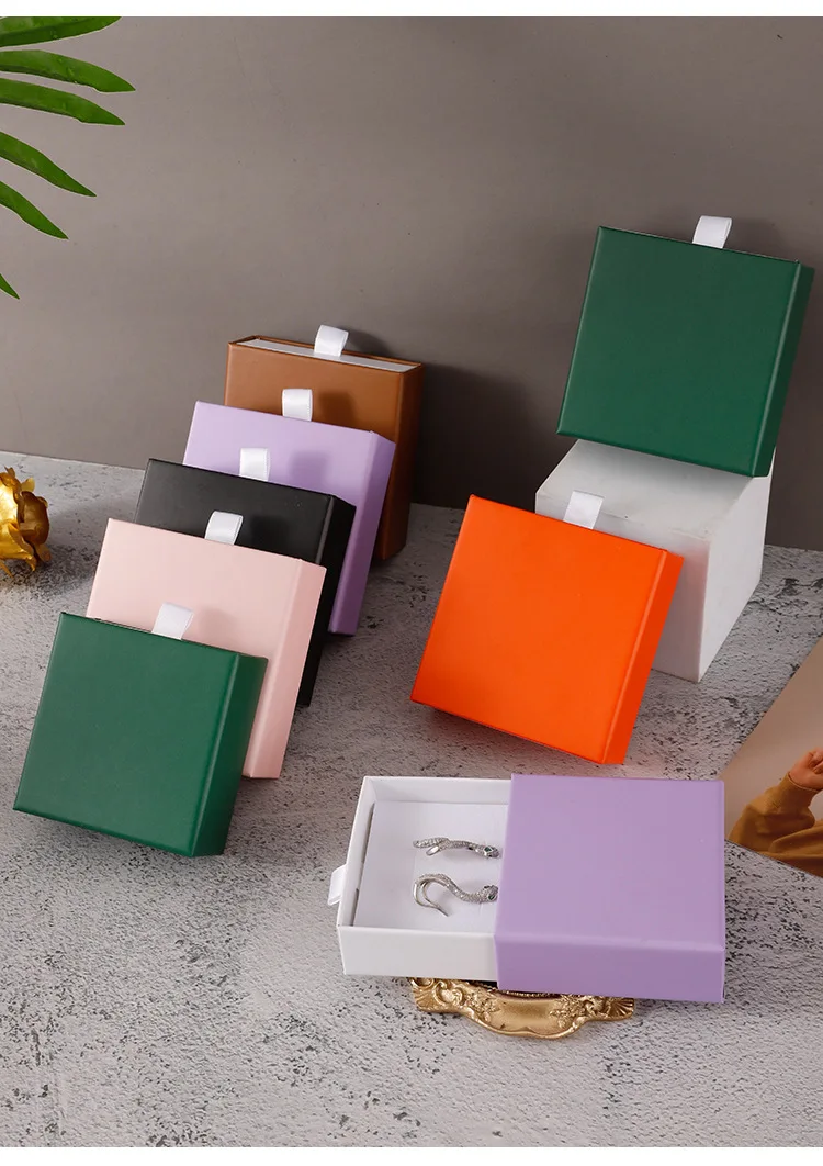 10 قطعة ورق الكرافت التعبئة والتغليف المجوهرات بالجملة الإسفنج الأبيض داخل قلادة سوار أقراط صناديق الأدراج #3