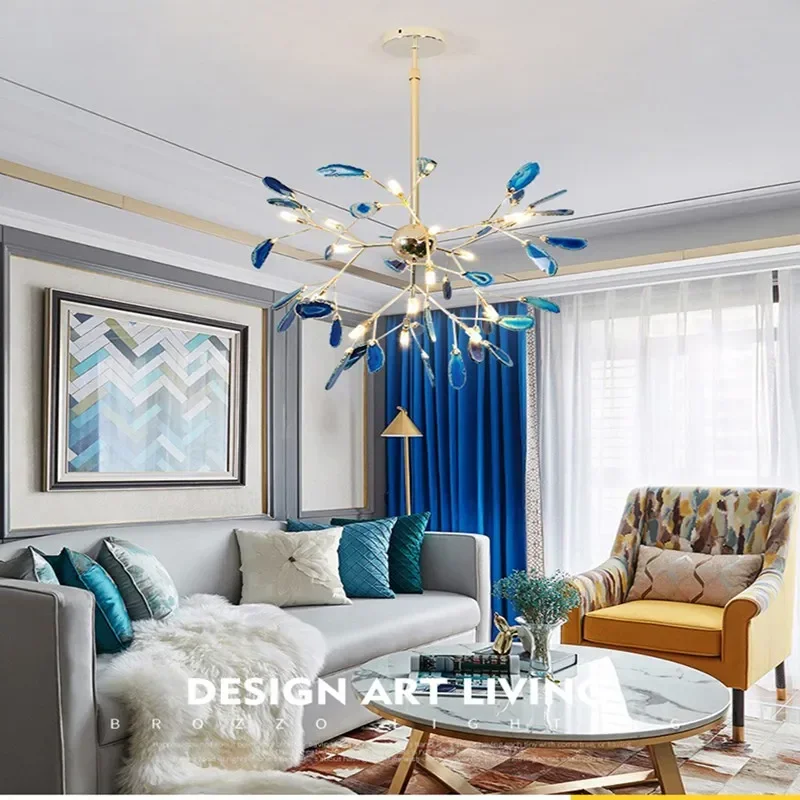 

Agate Modern Led Chandeliers Lighting Living Room Gold Metal Led Pendant Chandelier Lights Dining Room Led Hanging Lamp Fixtures