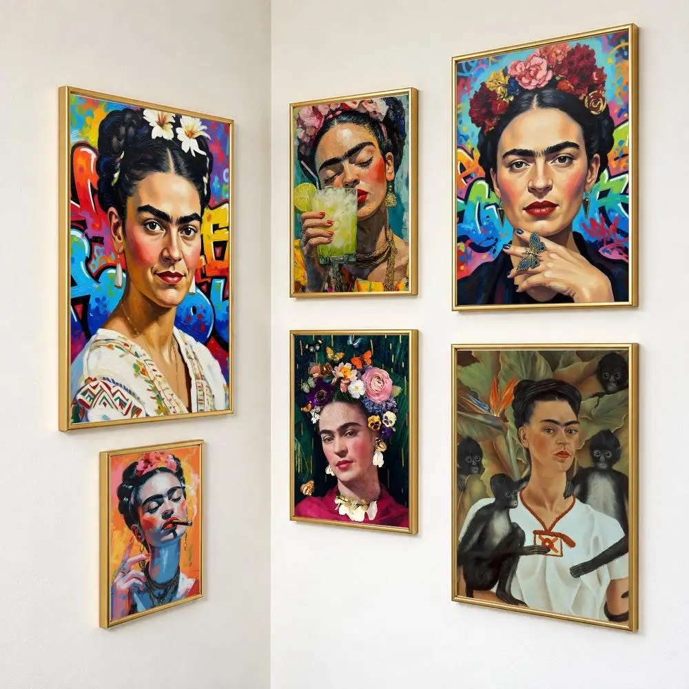 Vivid Symbolic Art F-Frida Kahlo Poster Peel And Stick PP Series HD Frameless Wall Indoor Decor Gift