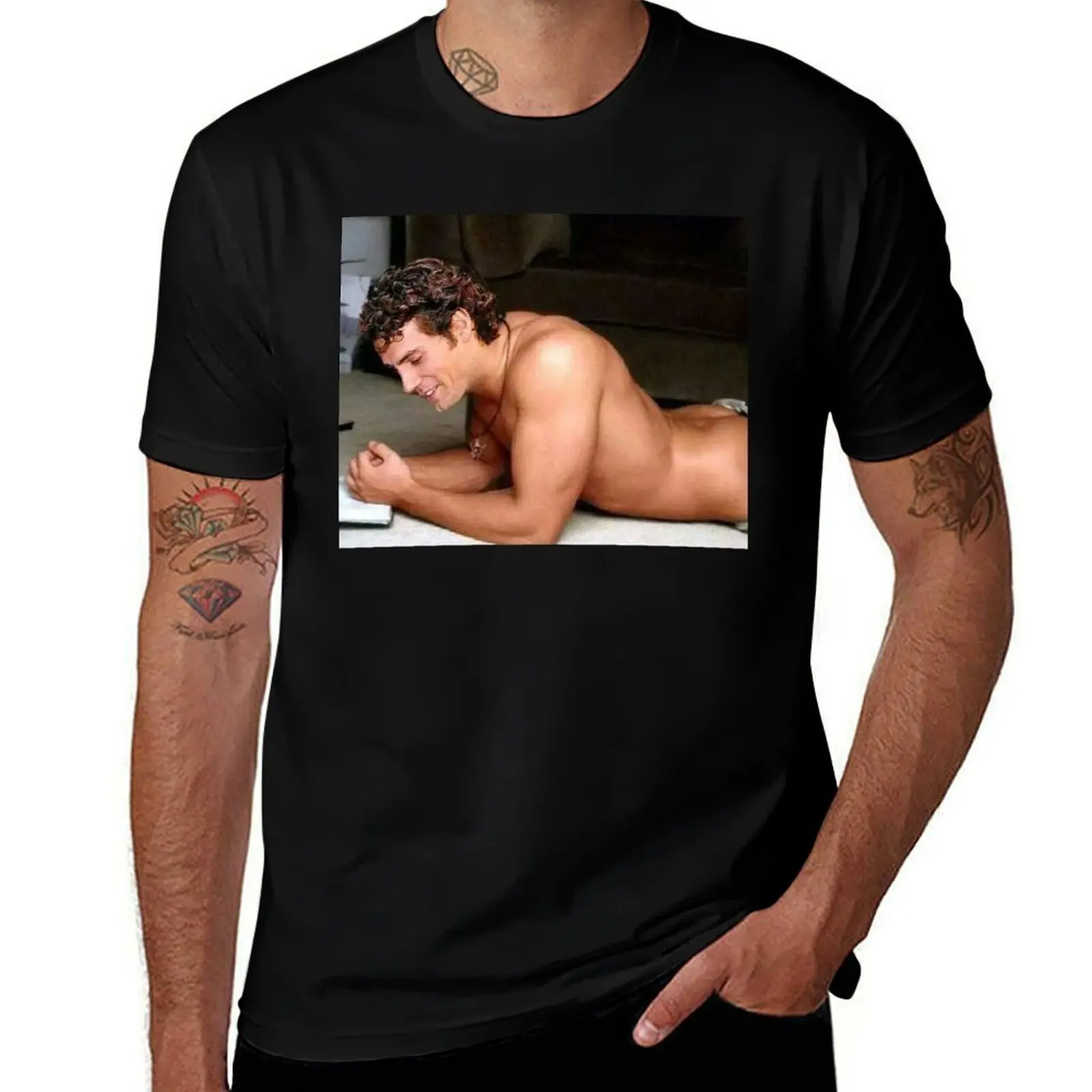 

Футболка Генри Кав, одежда в стиле аниме, винтажные рубашки, одежда с рисунком на день Святого Валентина, мужские футболки с рисунком, большие и высокие