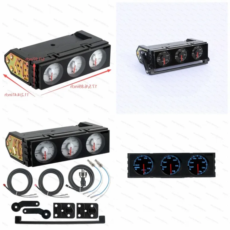 Multi-color Backlit Car Meter White Needle Black Dial Modification Accessory
