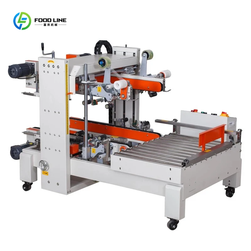 Custom CE Certified Automatic Four Corner Edges Adhesive Tape Carton Sealing Machine