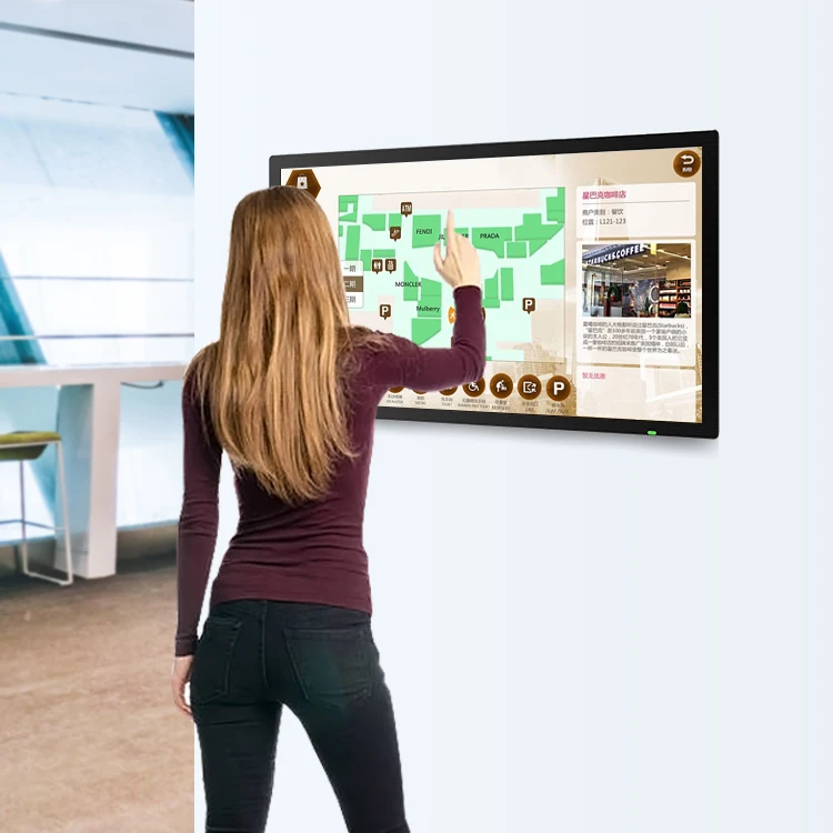 Wall-mounted integrated computer 1920 * 1080 high definition LCD ultra-wide screen indoor touch screen , ultra-thin frame