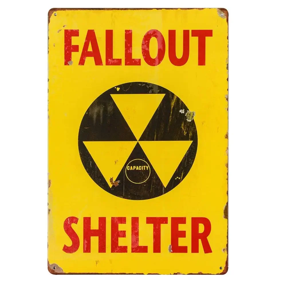 Vintage Fallout Shelter Metal Tin Sign  x Inches Retro Wall Decor for Garage Man Cave Home  Reproduction Metalsign for Industria