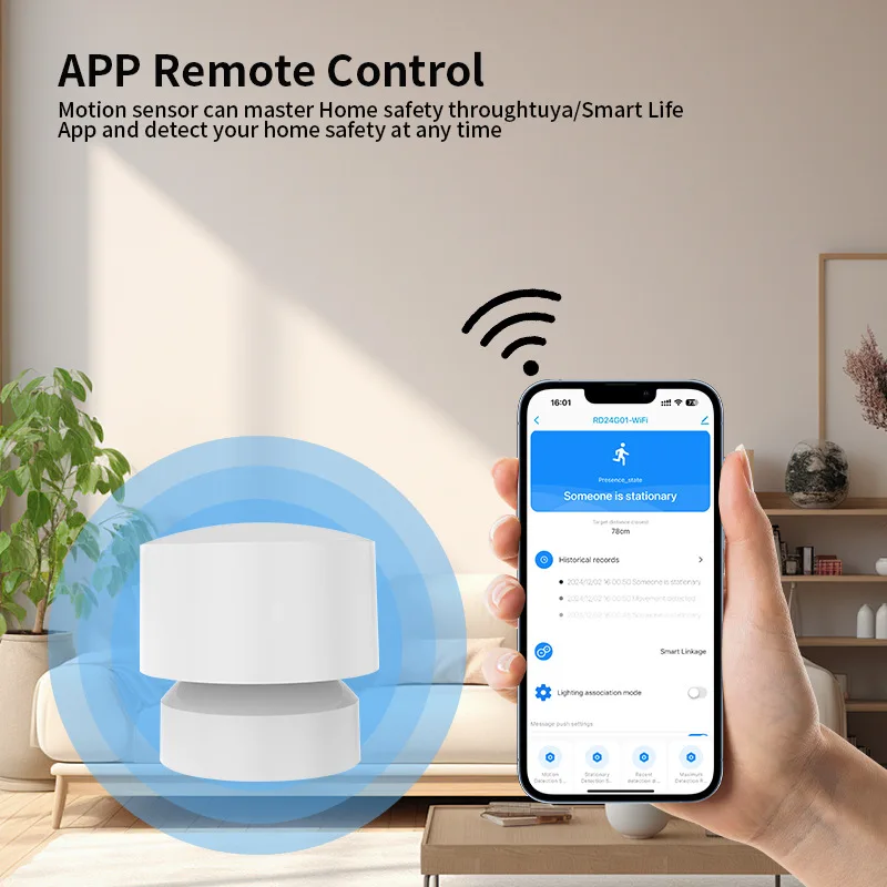 Tuya WiFi/Zigbee PIR Sensor de movimiento Detector de cuerpo humano aplicación monitoreo remoto enlace inteligente sistema de seguridad de alarma de automatización del hogar