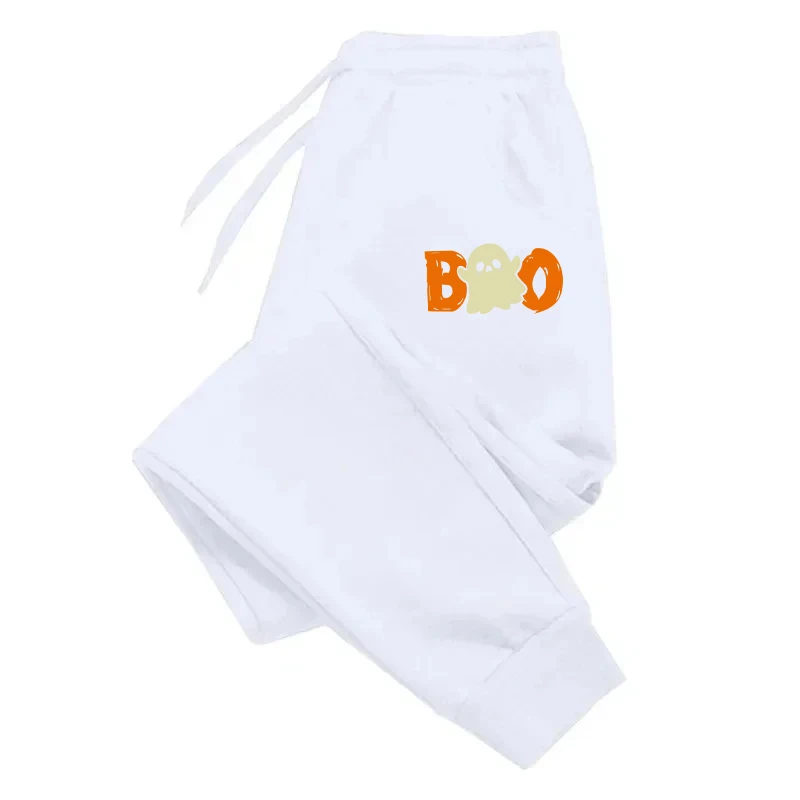 

Bo Ghost Halloween Print Casual Basic Men Britches Loose Fashion Trousers With Drawstring Pockets Comfy Sweatpants Male 2024