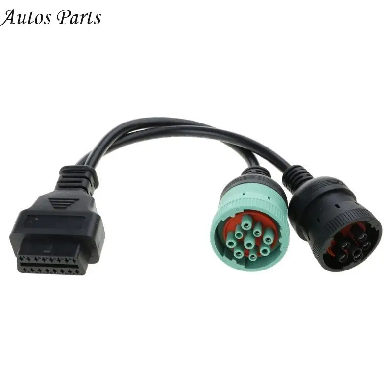 57BA Heavy Duty Vehicles Diagnostic Adapter Cable 6pin 9pin to OBD2 16Pin Adapter