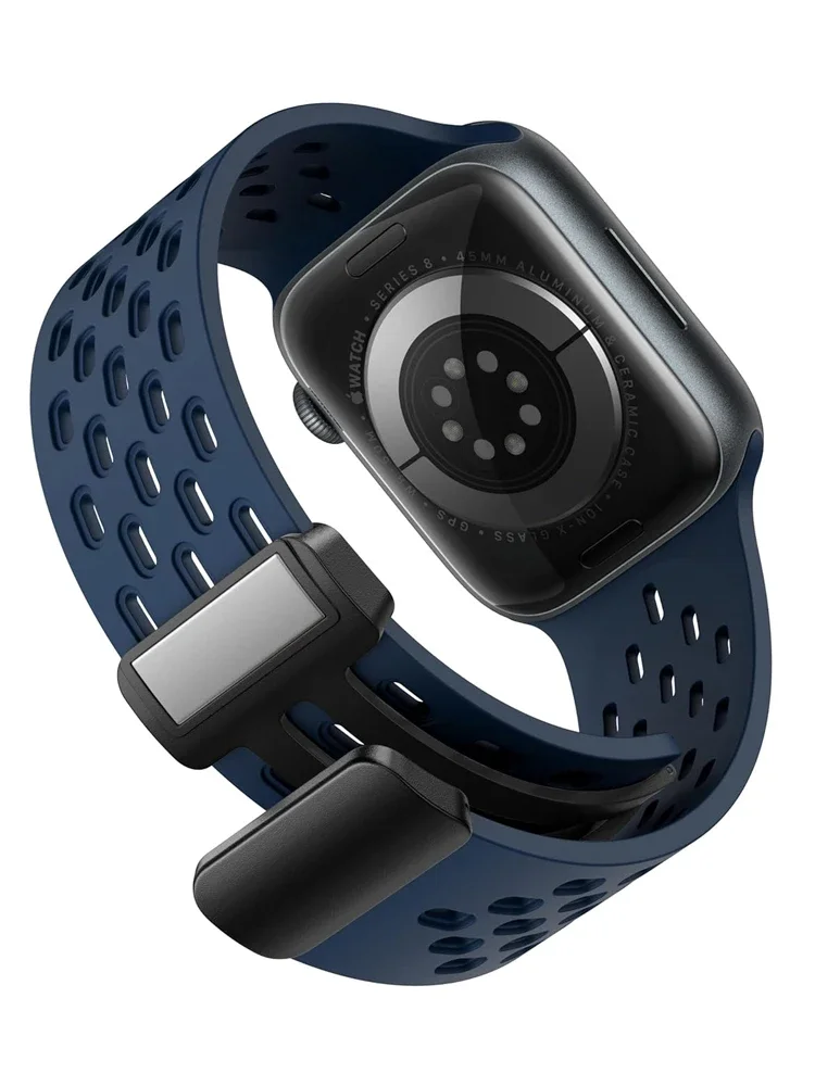 

Силиконовый ремешок для Apple Watch Band 49 мм 45 мм 44 мм 42 мм 40 мм 41 мм 38 мм Браслет Correa iWatch Series 9 8 SE 7 6 5 4 3 Ultra 2