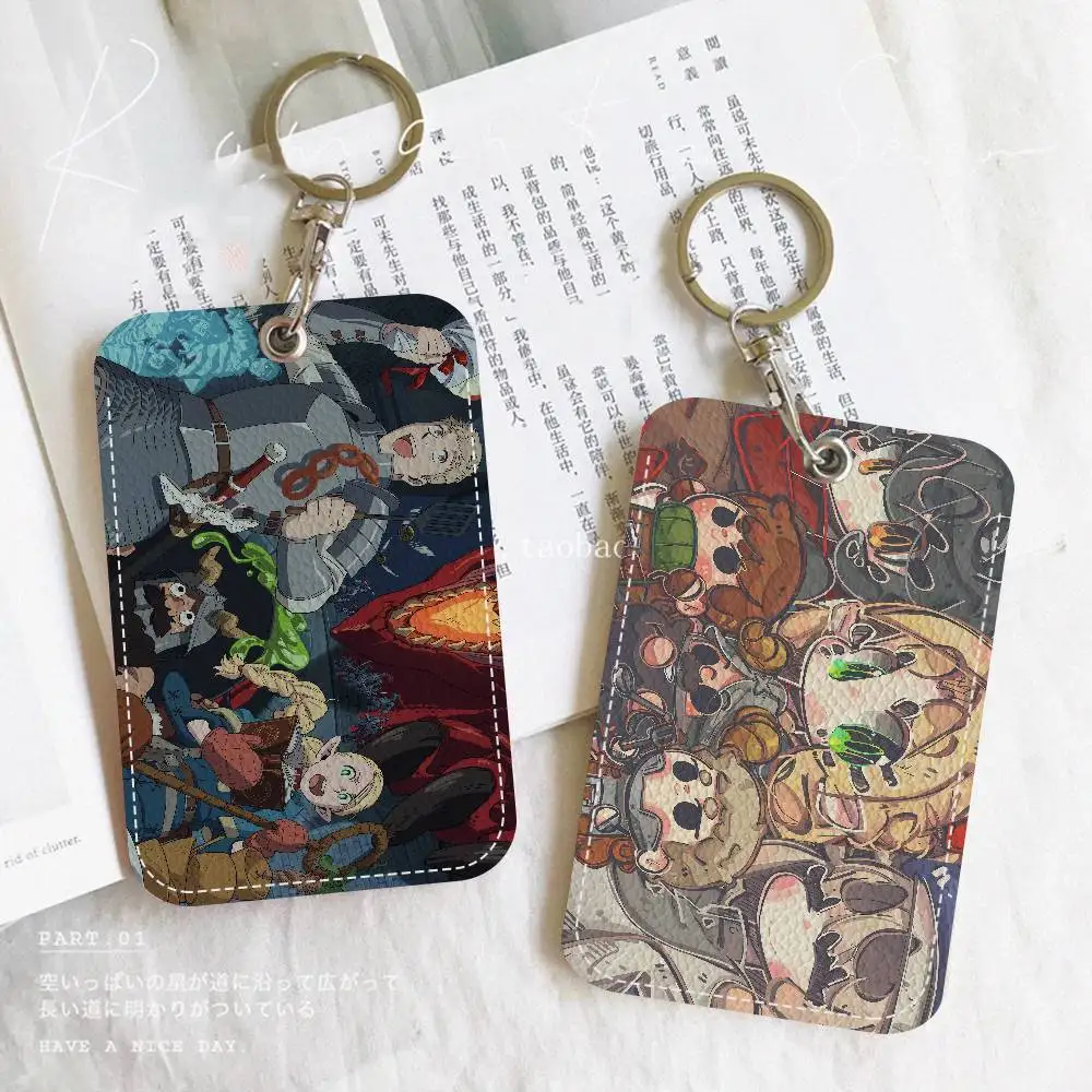 أنيمي لذيذ في الزنزانة بو الجلود الناعمة مستطيلة حامل بطاقة المفاتيح التعريفي مصعد غطاء للحماية الشباب Faion Accory