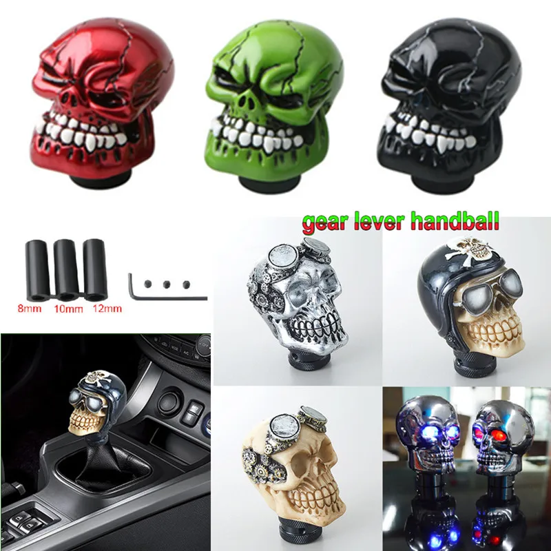 Universal Manual Head Lever Auto Parts Automatic Gear Shift Knob Skull Personalized Modification Sport Lever Gear Stick