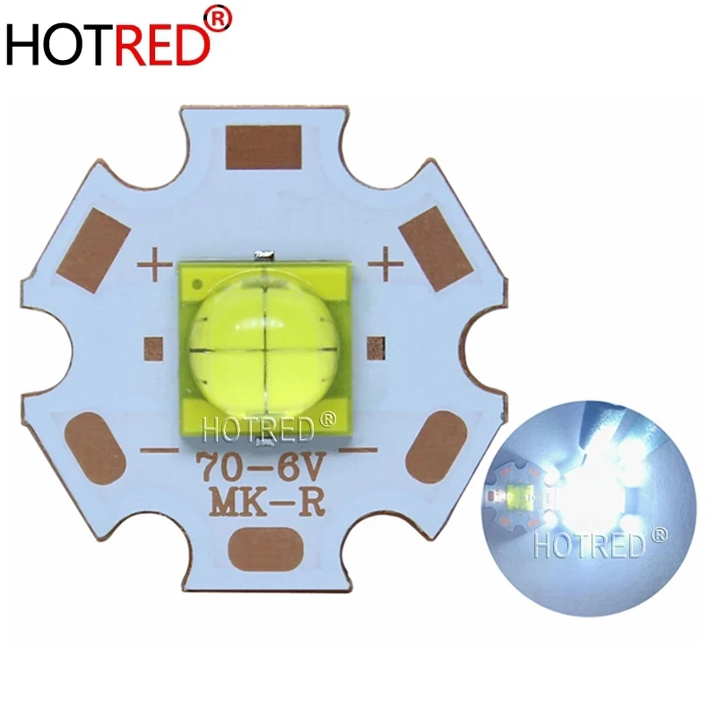 1-10pcs XHP70 LED ETI7070 6V 4Chips 15W LED Emitter Diode 20W MKR MCE XHP50 XHP70 Cool White light on 20mm Copper PCB