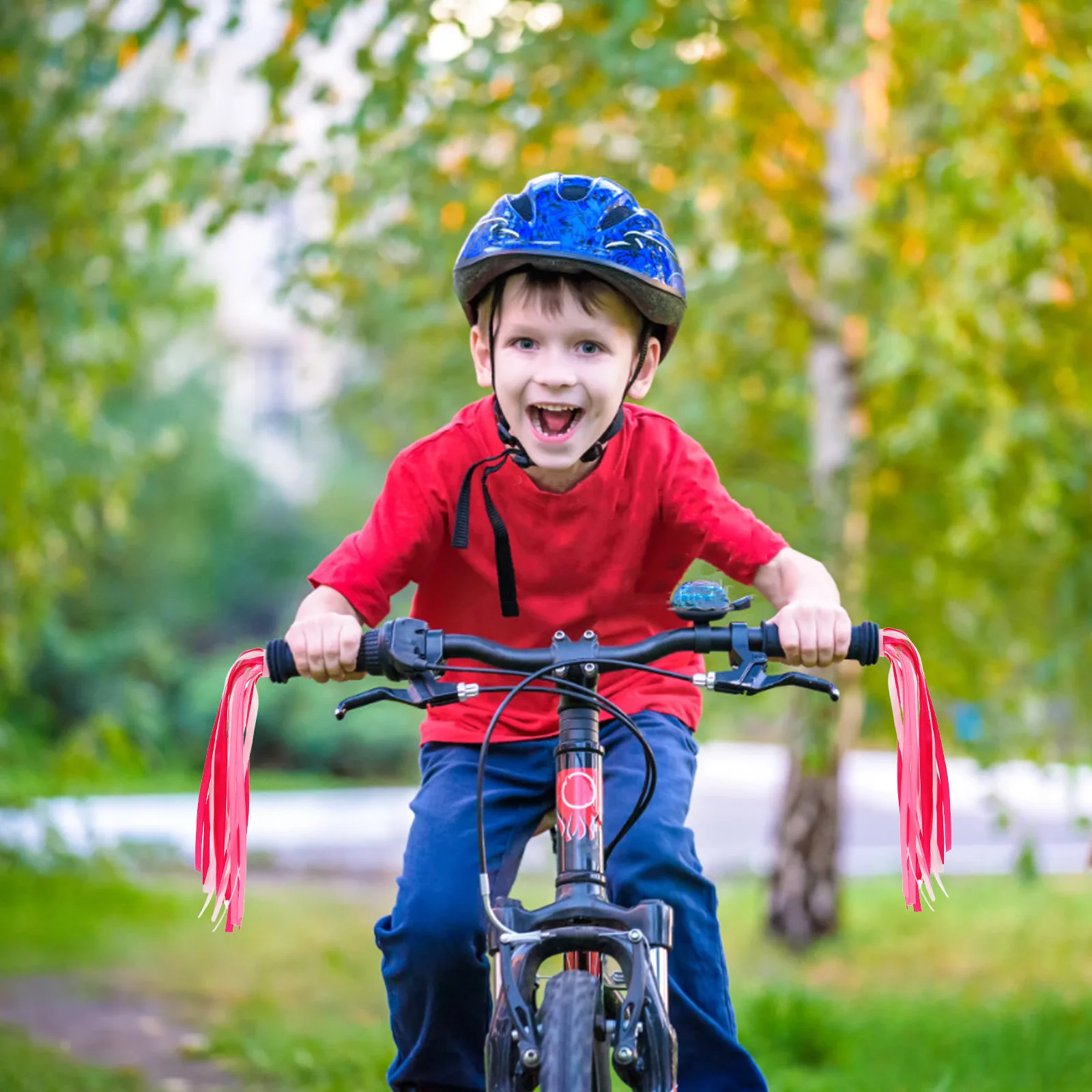 

Childrens Bicycle Streamers Colorful Windmill Bike Scooter Handlebar Tassels Accessories Visibility Enhancement Plastic Material