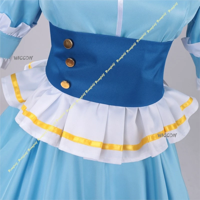 ¡Ama vive! Disfraces de Cosplay, vestido azul para niñas, bonito lazo, cinturón, guante, accesorio, pantalones cortos Aqours, adorno para piernas, Navidad y Halloween