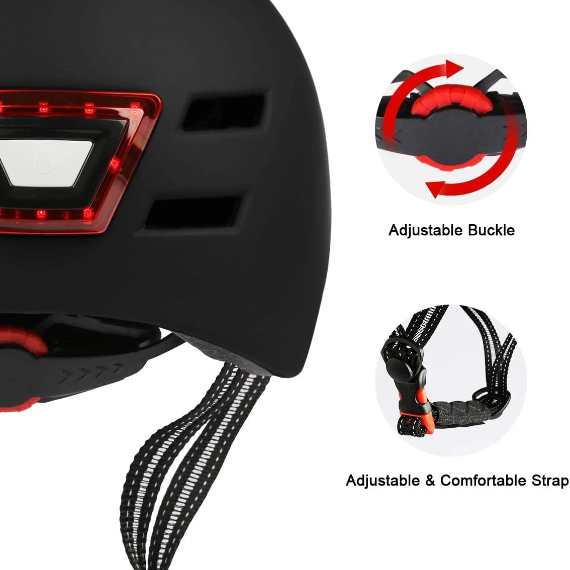 Bike Helmets with Integrated LED Headlights and Lightweight Taillight Riding Helmets for Adult Men and Women Cycling Helmet