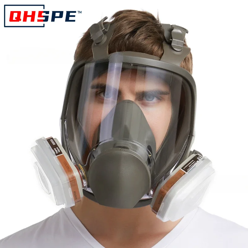 Doppelter Filter Sicherheits umfassen Sauerstoffgas Vollgesichtsmaske schützen Atemmaske