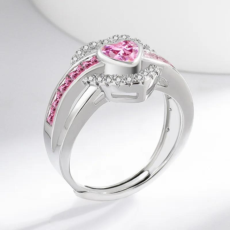 925 Sterling Silve Gorgeous Shiny Stone Pink Zircom Ring For Women Engagement Wedding High Quality Fine Jewelry