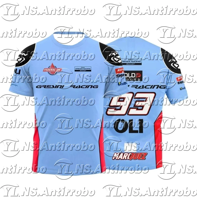 

MOTO GP 3D Printed Fast Drying Breathable Sports Men's Motorcycle Casual Loose T-shirt GRESSINI RACING Team 93 Marquis Driver