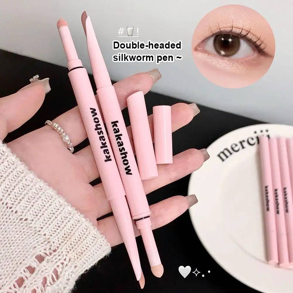 Doppelend liegender Seidenraupen-Eyeliner-Stift, Diamant-Glitzer, matt, Aegyosal-Stift, aufhellende Creme, Schatten, Textmarker, Make-up