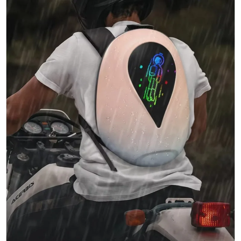 2026 Popular Motorcycle Bag Led Backpack Intelligent LED Locomotive Back Pack Cu-stom Led Eyes Cycling Backpack