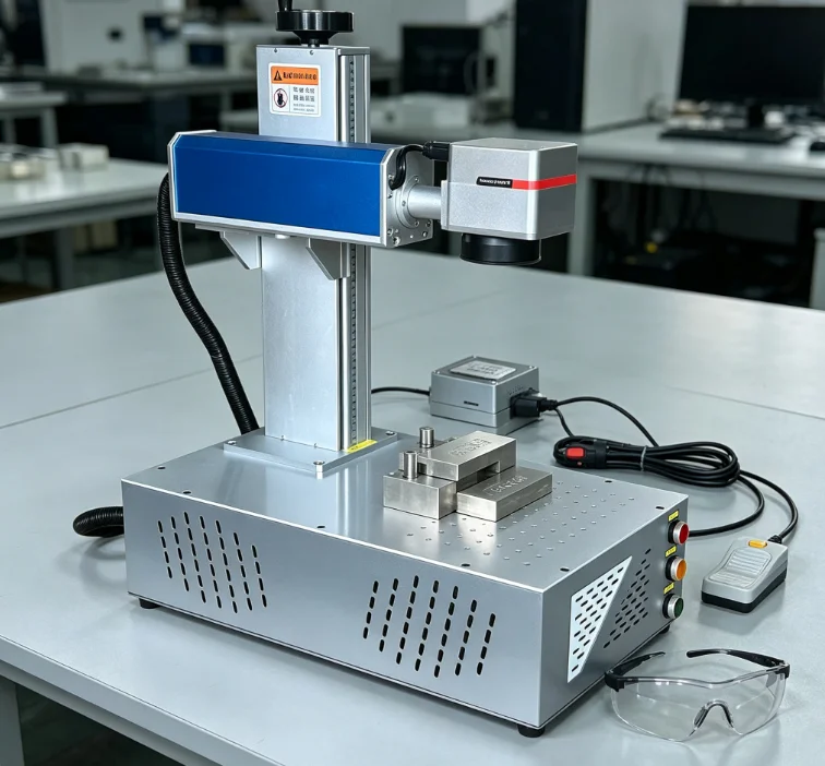 Desktop Fiber Laser Marking Machine,JAX Laser Source Precision Metal Engraver for Stainless Steel Aluminum Jewelry Workshop Tool