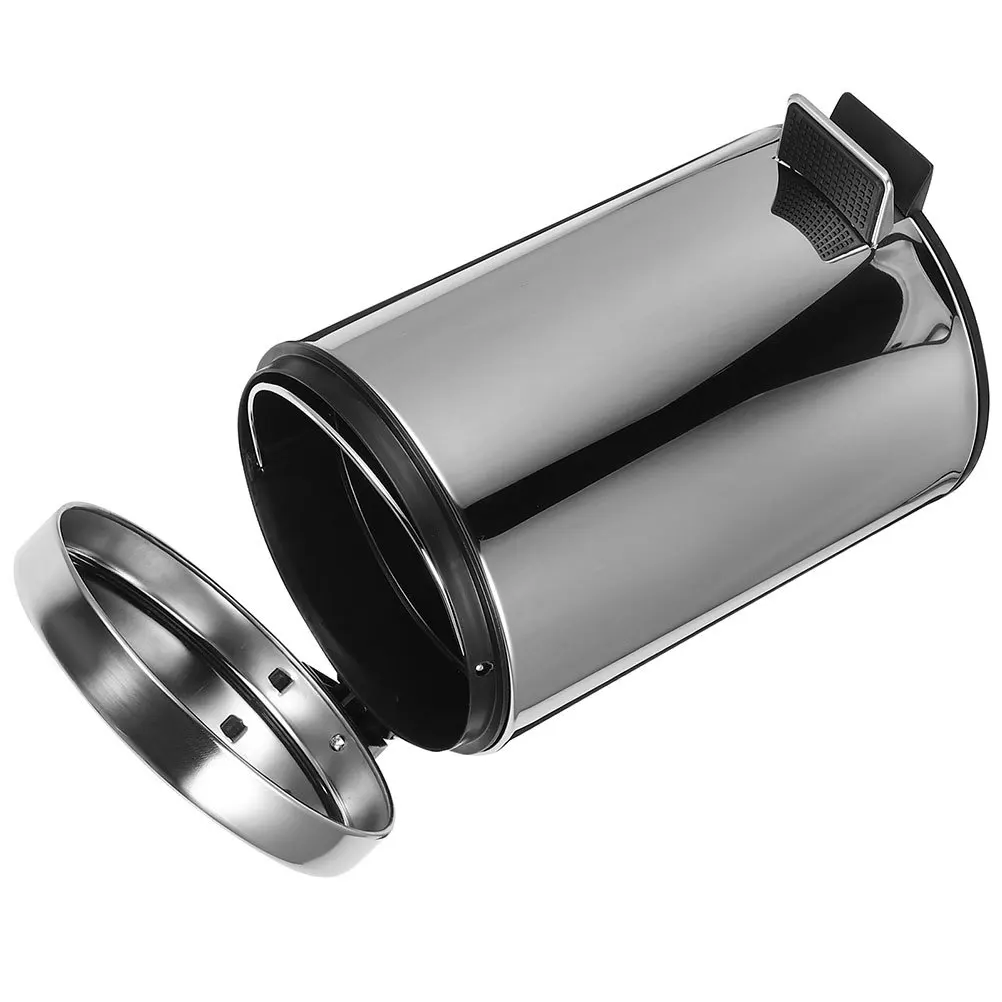 

Stainless Steel Trash Can Pedal Bin Garbage Container Bathroom Bedroom Kitchen Thickened Metal Large Opening Easy Foot