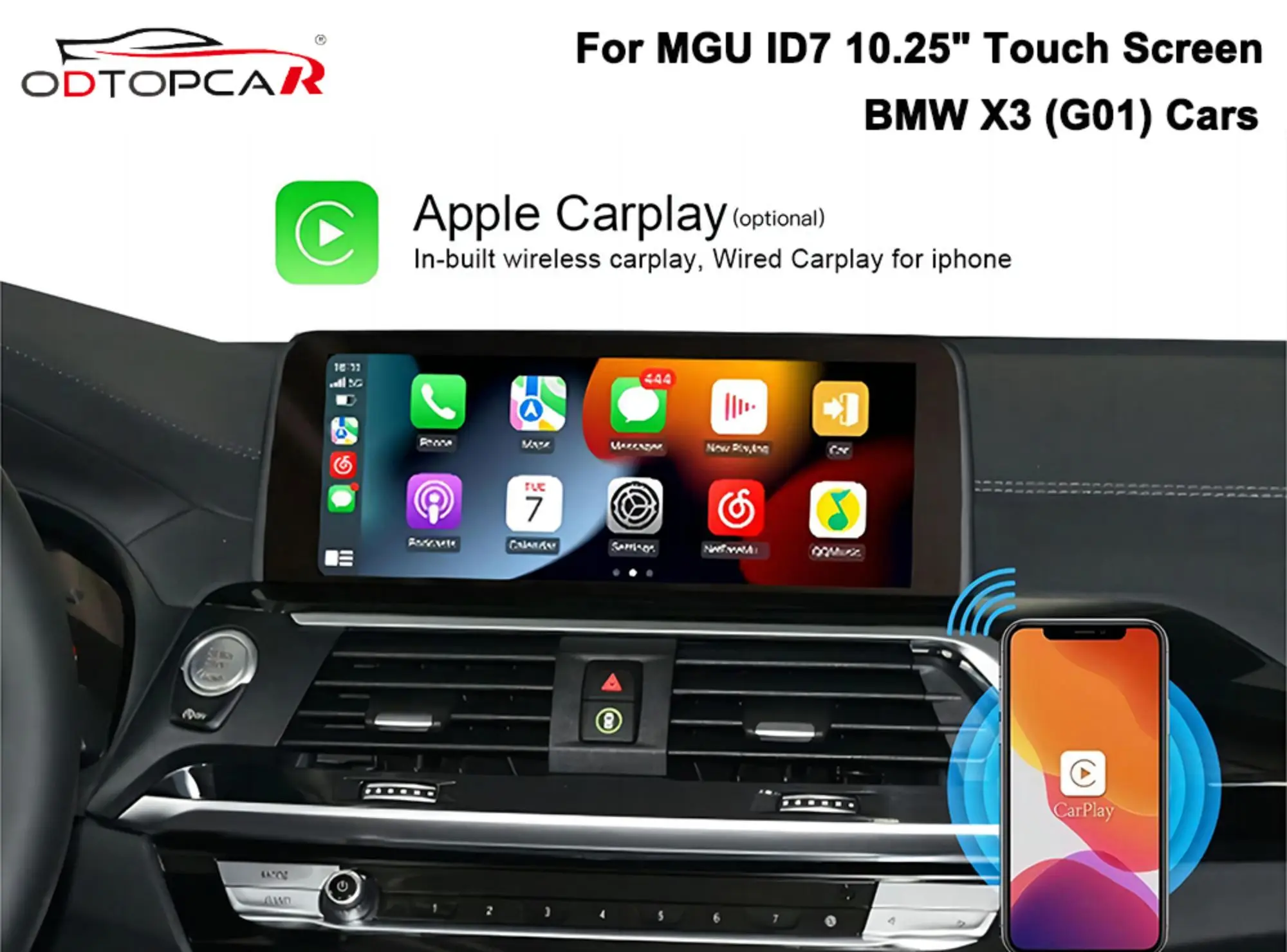 For BMW X3 G01 Android System GPS Navigation 4G Wifi Bluetooth Music Upgrade Apple CarPlay Retrofit iDrive 7.0 Android Car Video