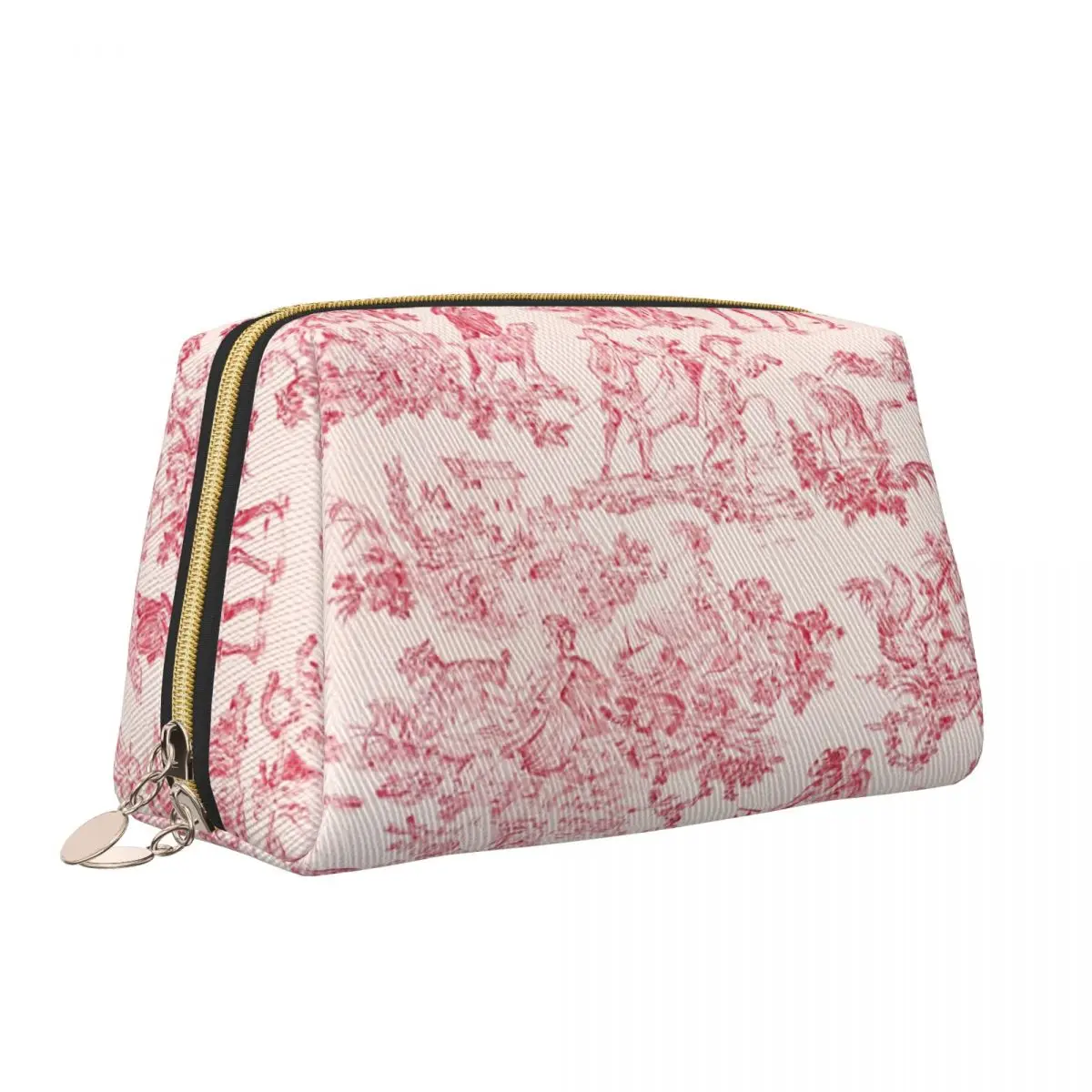 NOMADES Artsy Vintage Toile De Jouy Makeup Bag for Women Travel Cosmetic Organizer Fashion Navy And White Storage Toiletry Bags