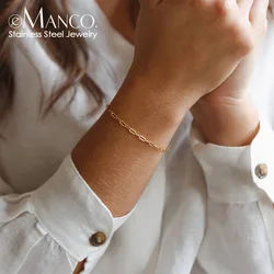 eManco Not Dark  Stainless Steel Bracelet for Women Minimalist Chain Bracelet Women Stainless Steel Jewelry