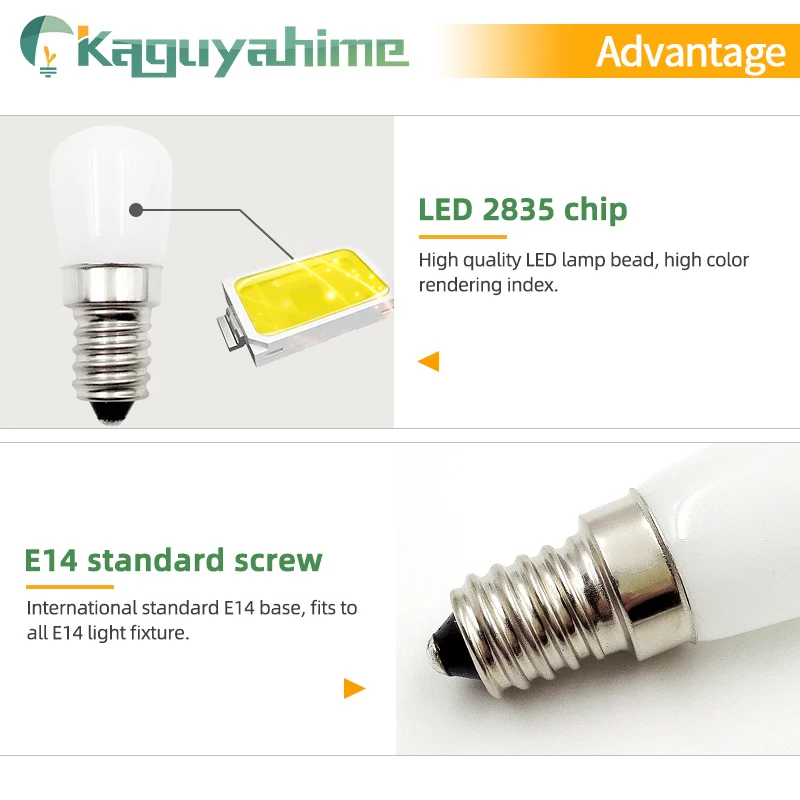 =(K)= 2 pçs e14 led geladeira lâmpada 2w geladeira luz ac220v lâmpada 2835 smd milho para congelador máquina de costura iluminação