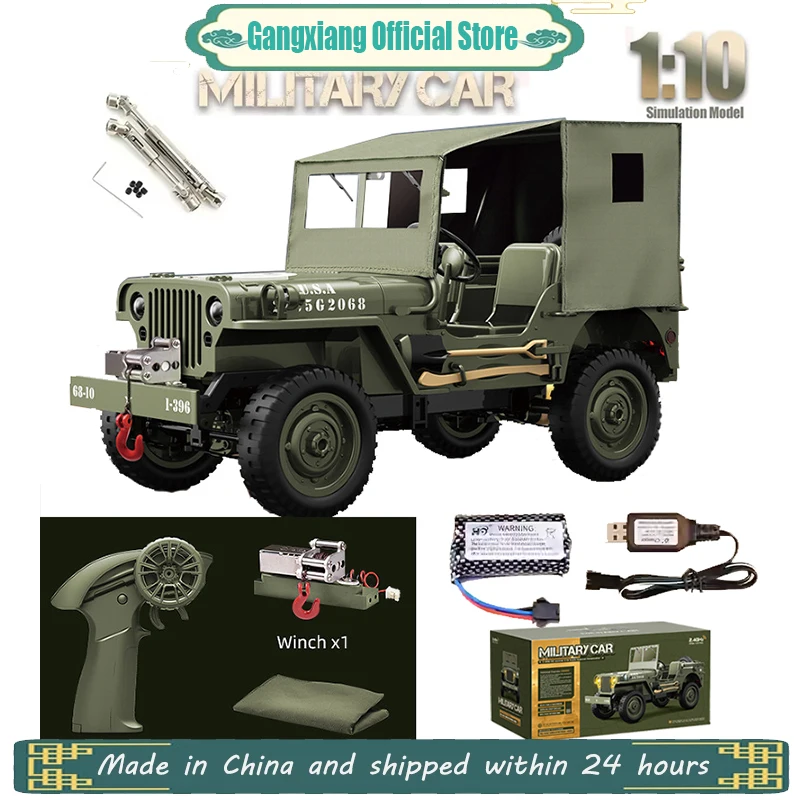 JJRC C8815 Rc Car 1941 JEEP WILLYS 2.4g 4wd RTR Crawler Climbing Scale Military Truck Offroad Vehicle Adult Toy Gift for Kids