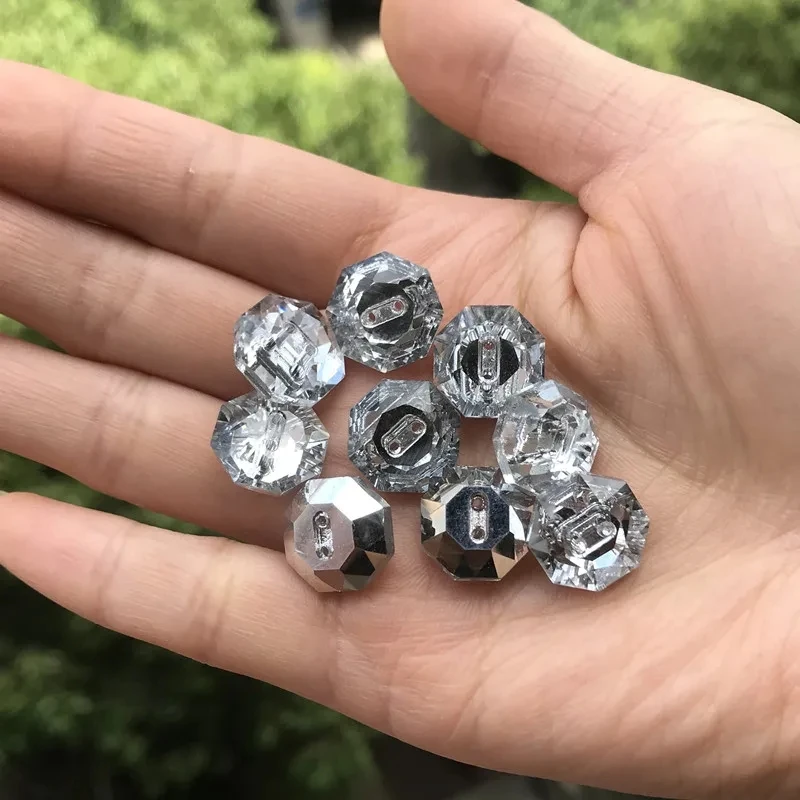 20pcs Clear Crystal gemstone buttons Sewing buttons for shirt Crystal  buttons for garments Sewing Accessories 13mm