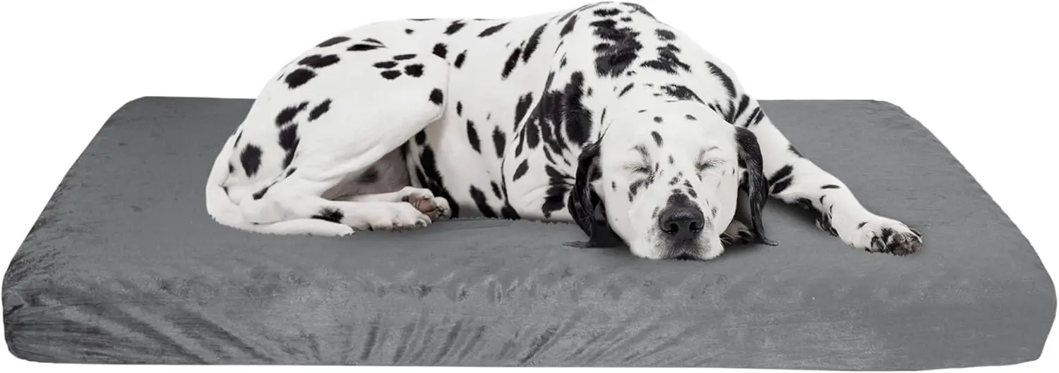 

Orthopedic Dog Bed - 2-Layer Pet Bed for Floor, Kennel, or Crate with Removable Washable Cover - 46x27 Dog Bed for Large Dogs