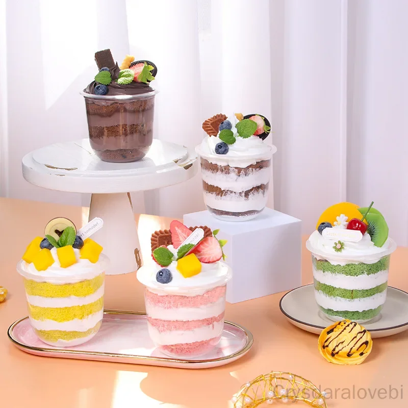2pcs Bobo Cup Cake Stall Model Dessert Cup Simulation YoguPrt Hug Cup photography Props Decoration view 2