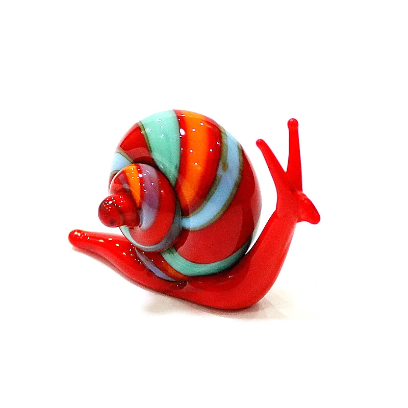 

Handmade Murano Glass Snail Miniature Figurines Ornaments Cute Animal Craft Collection Home Garden Decor New Year Gifts For Kids