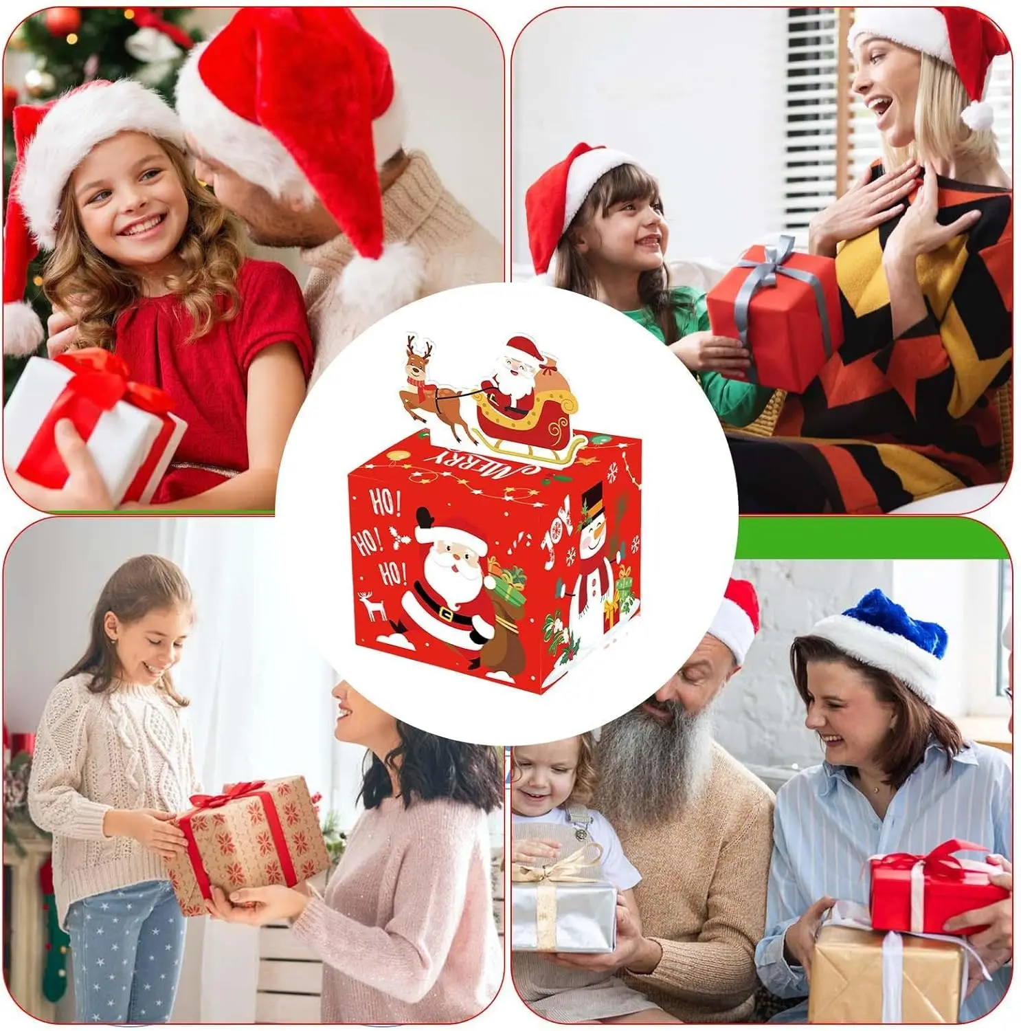 مجموعة هدايا شجرة سانتا كلوز للحفلات DIY صندوق مفاجأة لاستخراج حقيبة الأوراق النقدية بالدولار الأمريكي