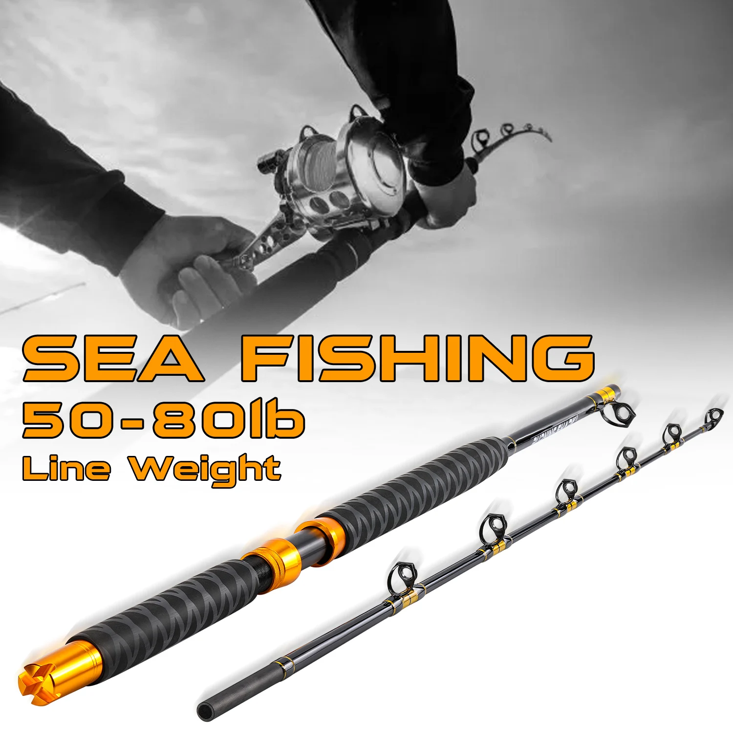 

Sougayilang 2section 1.8m Jigging Fishing Rod Sea Fishing Pole Heavy Trolling Fishing Rod Max Drag 20Kg Conventional Saltwater