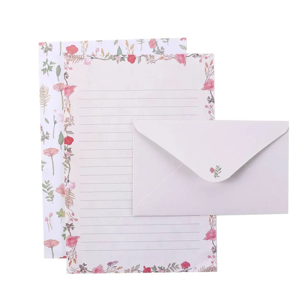 

Office Supplies Lovely Gift Envelope Cartoon Beautiful Flower Letter Pad Letter Paper Stationery Paper Envelope Writing Paper