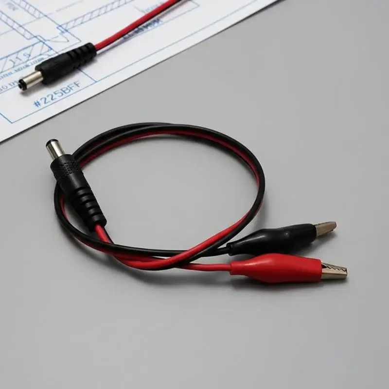 2 Alligator Clip To 1 Male Or Female DC Power Plug Connector Adapter DC 5.5*2.1mm Clips Crocodile Test Leads