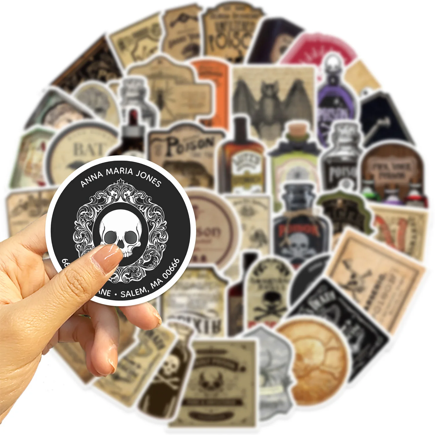 10/30/50 Stuks Horror Retro Arseen Gif Label Stickers Gotisch Drankje Halloween Graffiti Sticker Telefoon Skateboard Plakboek Sticker